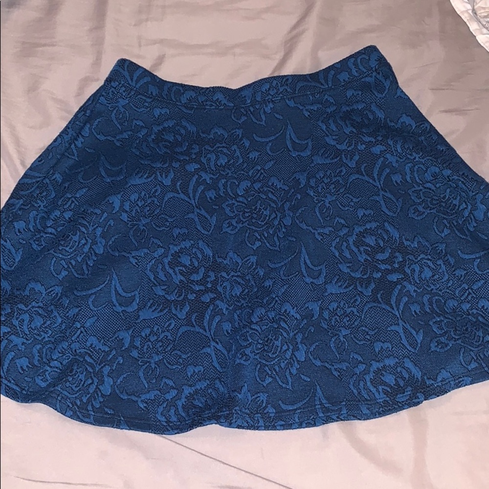 Blue and Black floral skirt